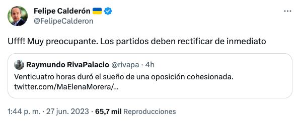 Felipe Calderón lamenta disolución del Consejo Electoral Ciudadano