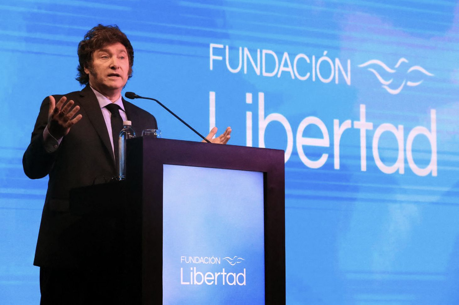 Javier Milei, presidente de Argentina, en la Cena de la Libertad