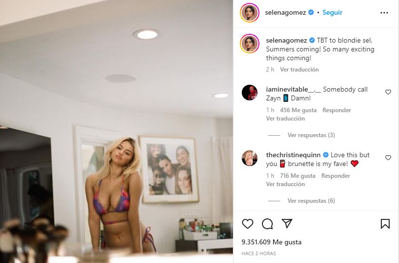 Selena Gómez en Instagram