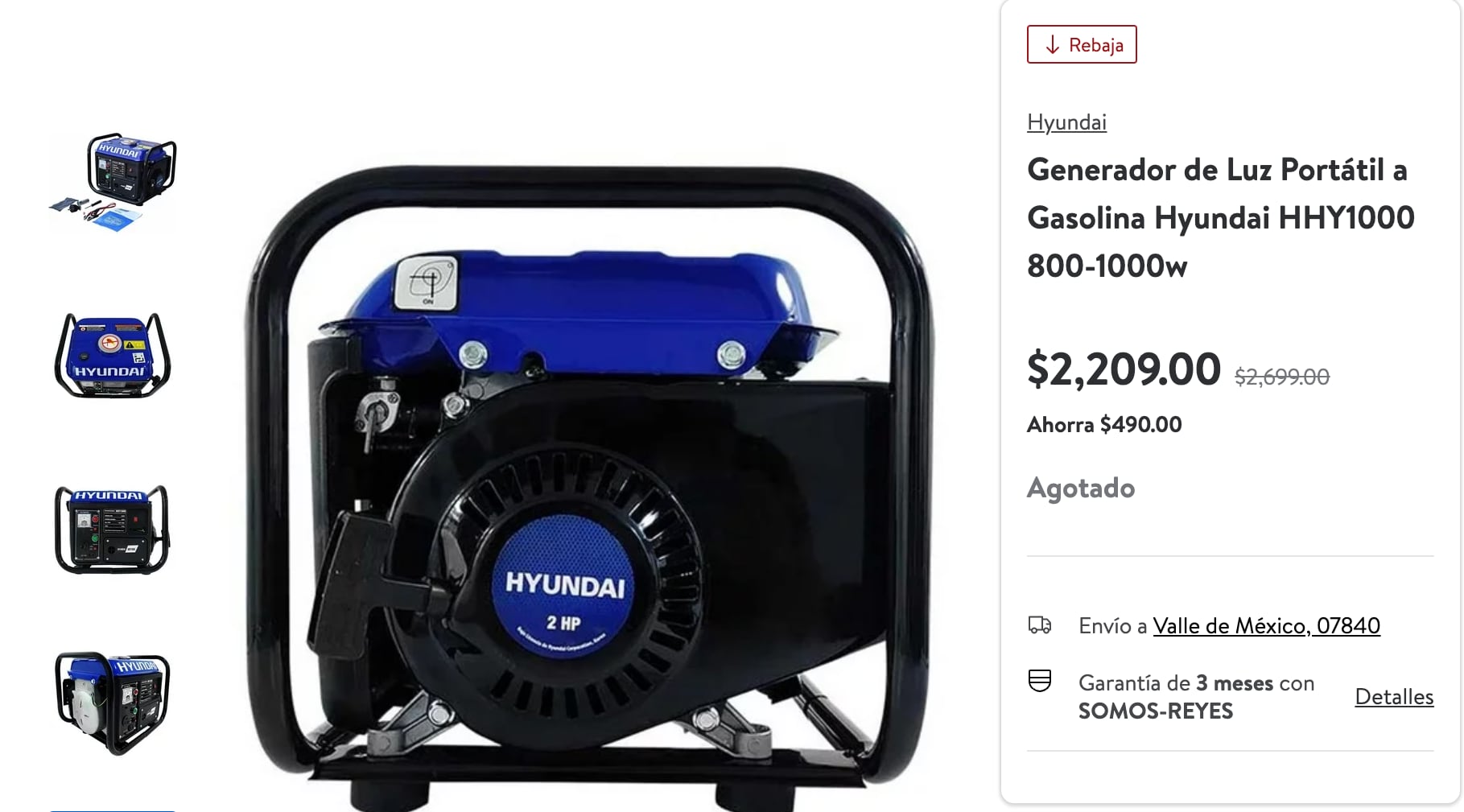 Este es el barato generador que Walmart Vende por el apagón en México