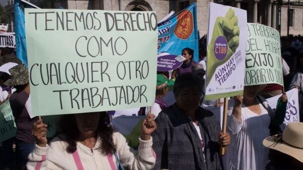 Manifestación Día Internacional del Trabajo en México.