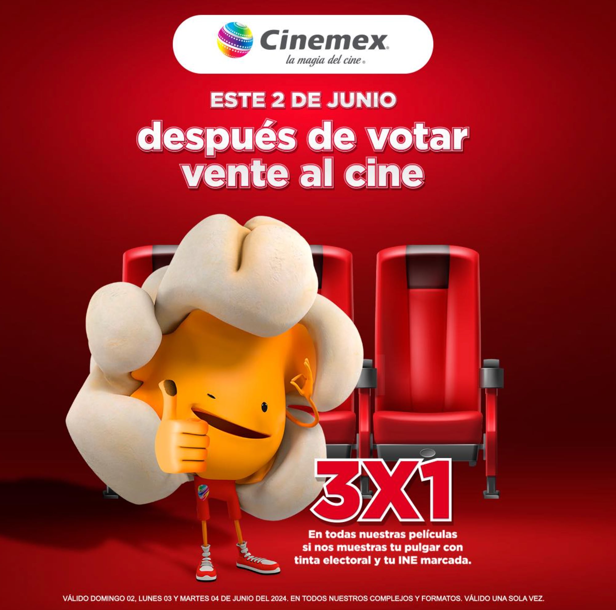 Promoción Cinemex 2 de junio