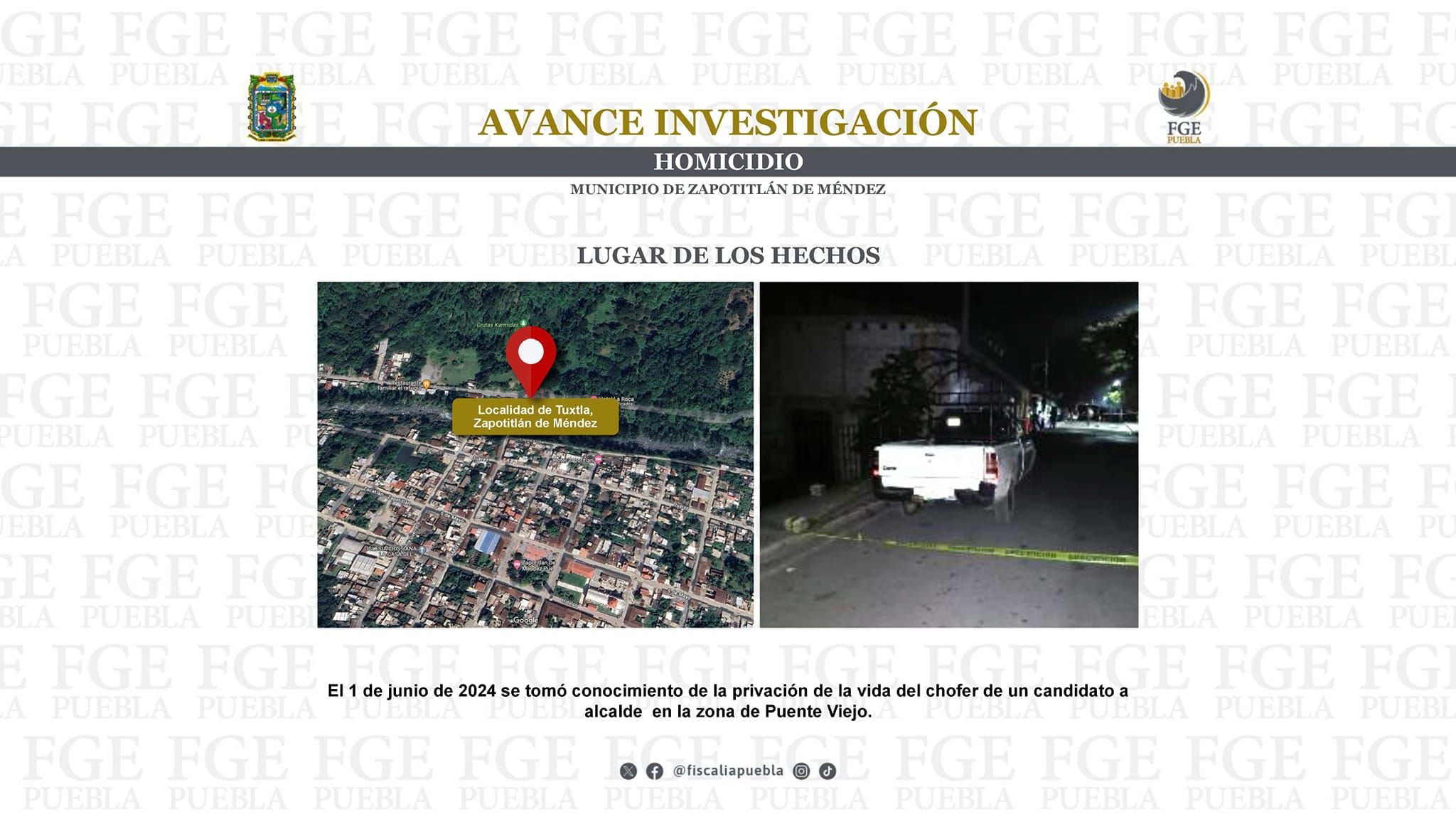 Alcalde de Zapotitlán de Méndez sí participó en homicidio de chófer: Fiscalía de Puebla