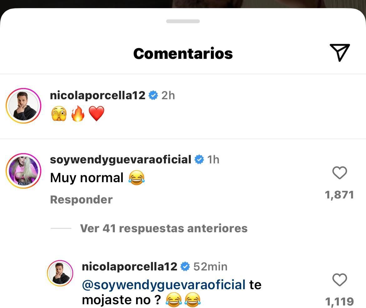 Wendy Guevara reacciona al tonificado cuerpo de Nicola Porcella