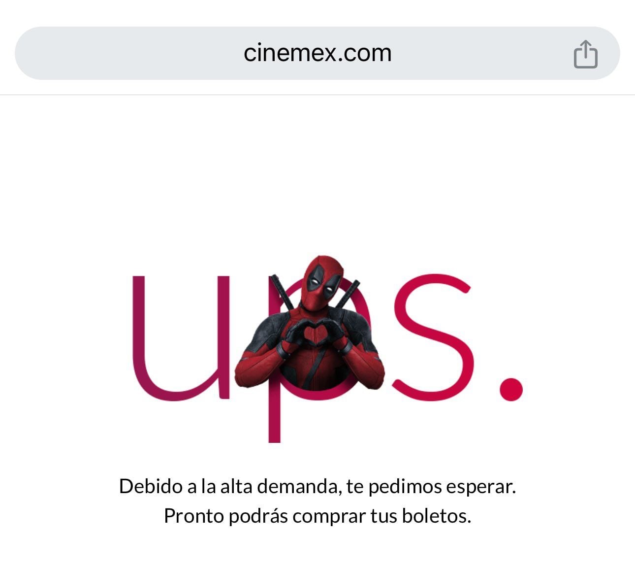 Cinemex presenta fallas en su app
