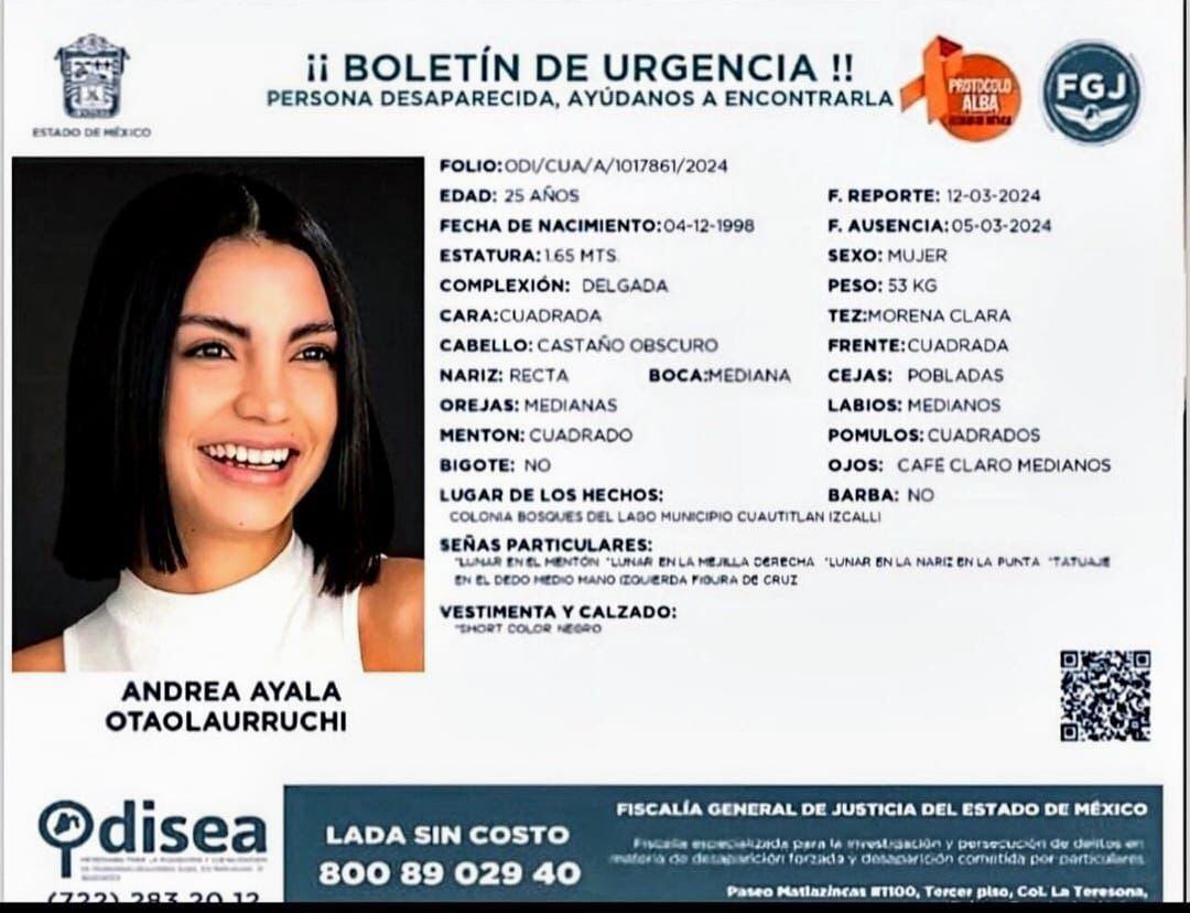 Ficha de búsqueda de Andrea Otaolaurruchi