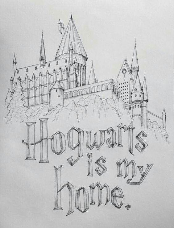 Castillo de Harry Potter para colorear